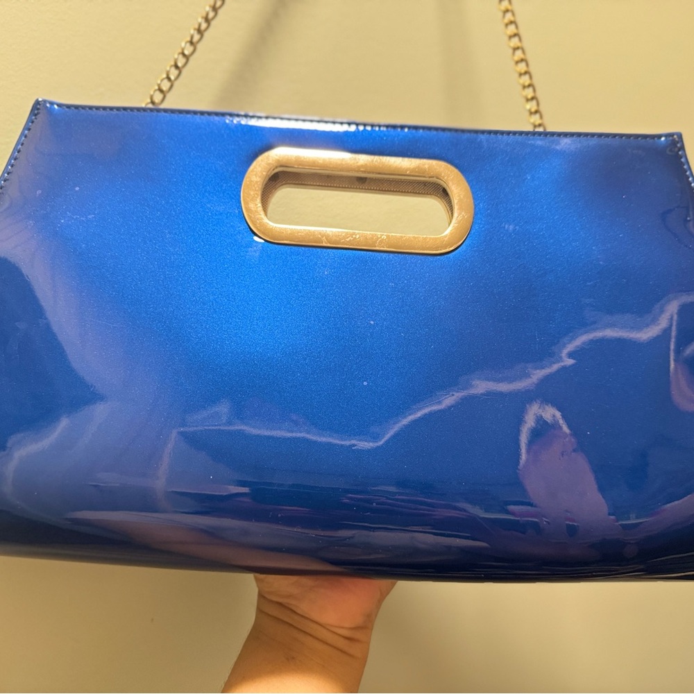 Handbag with blue & Gold Accents